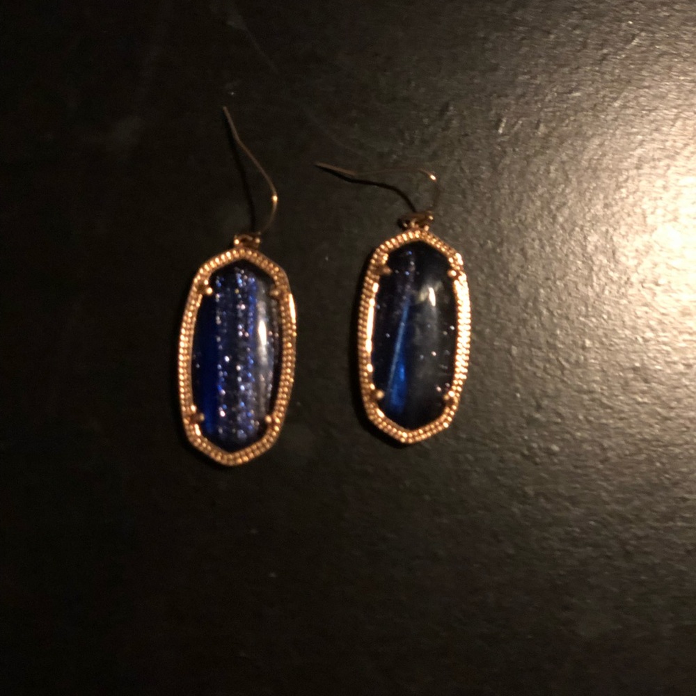 Blue and clear Kendra Scott esme earrings